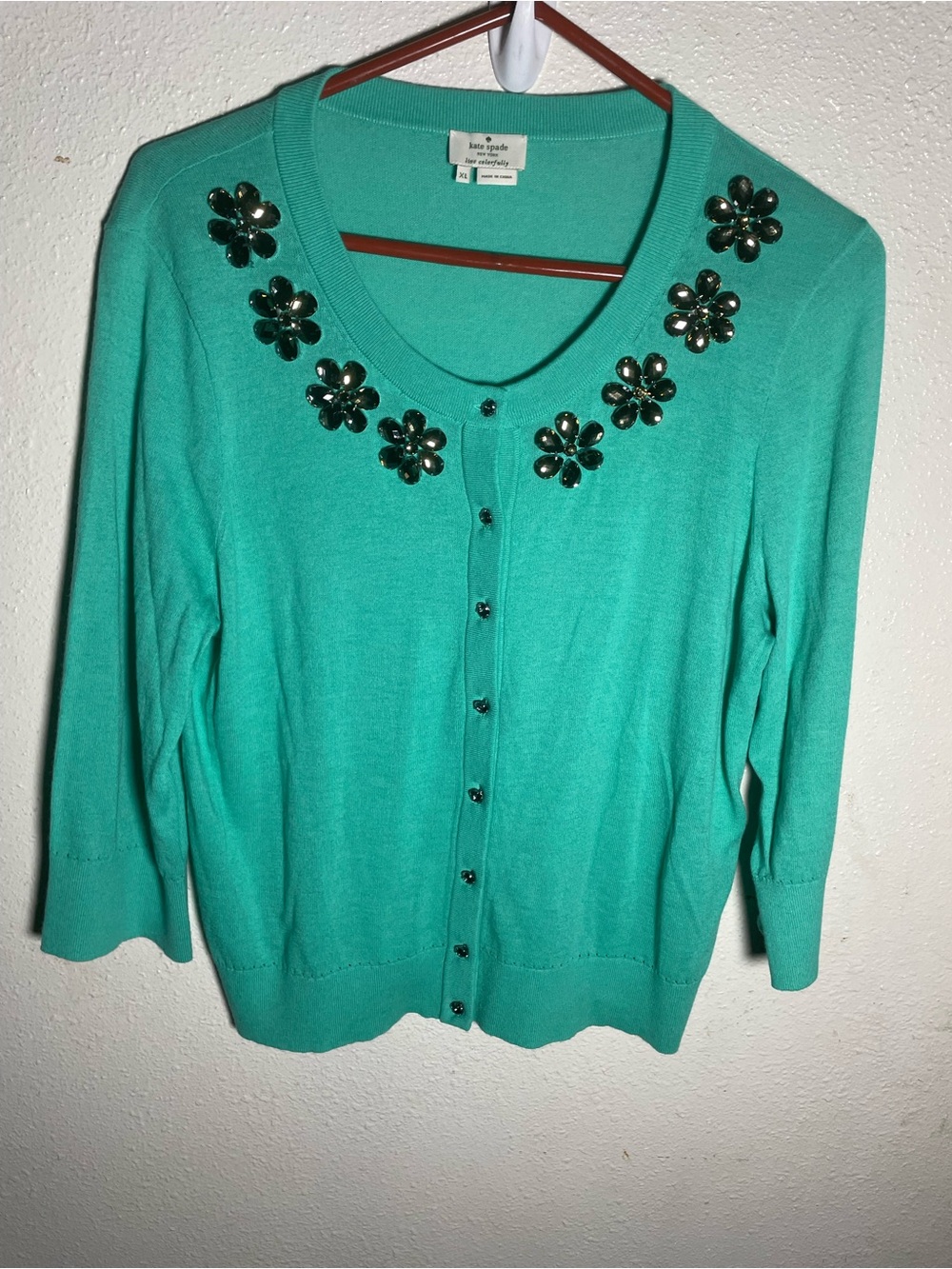 kate spade Teal Crew Neck Knit Top